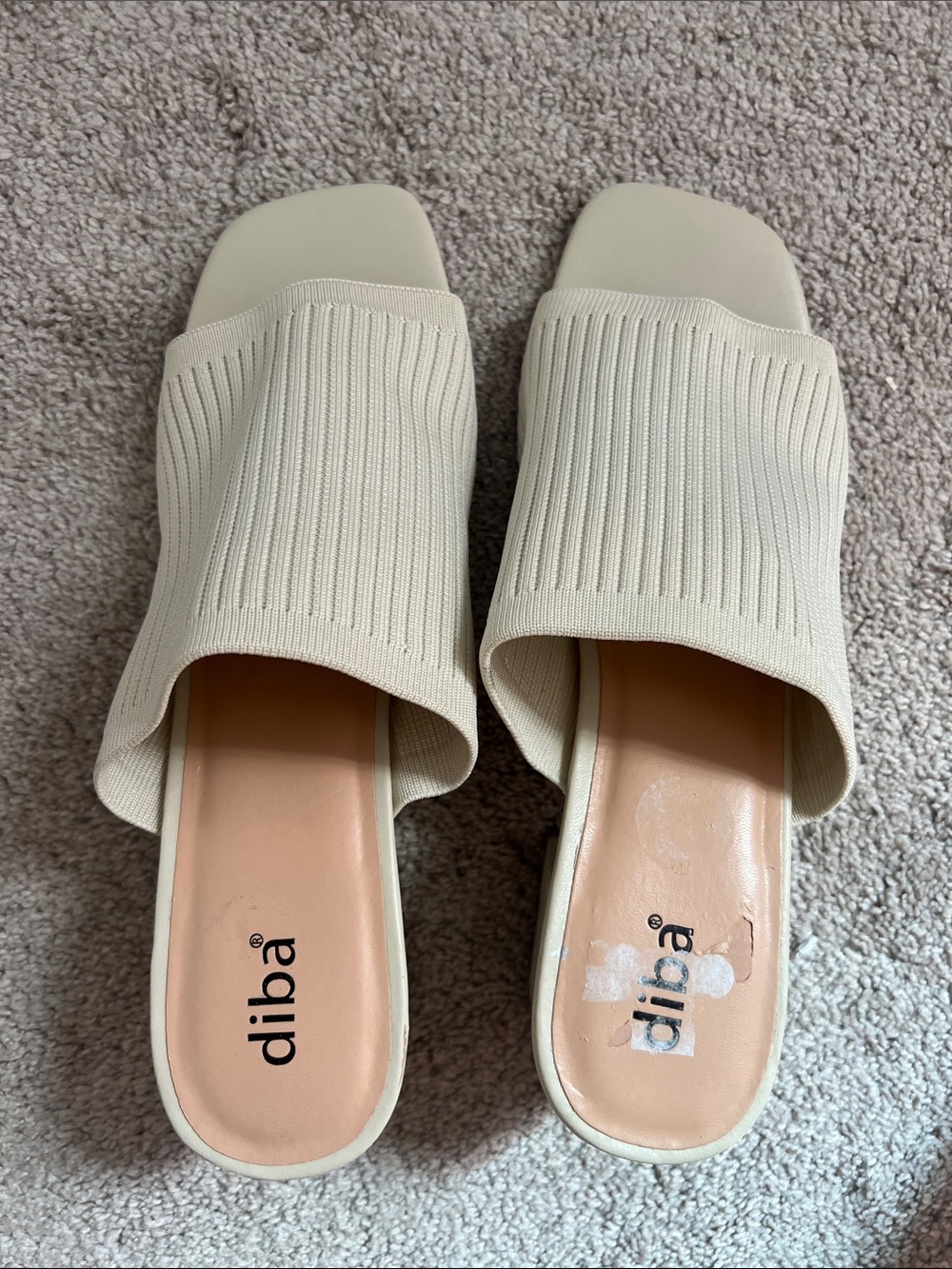 Cloth cream colored mules. Size 10 - Picture 6 of 6